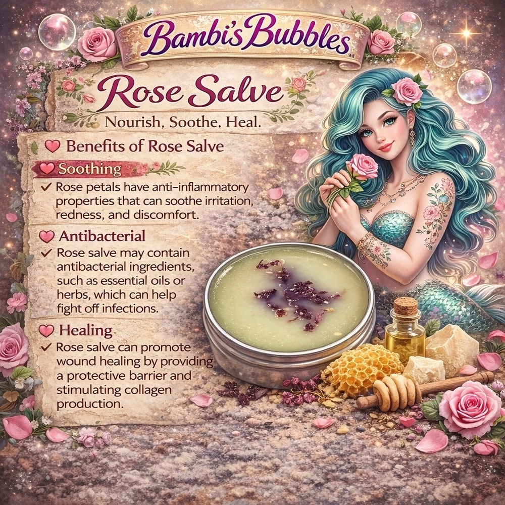 LAST ONE!  Hand Crafted Rose Salve 2oz Tin